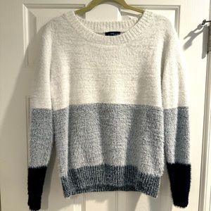 Fate black and white fuzzy sweater.  Size XS.